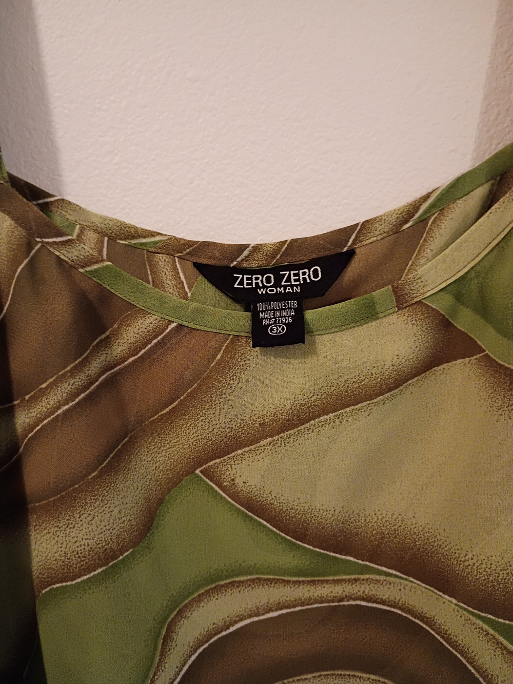 Green Abstract Print Ruffle Midi Dress - Picture 2 of 2